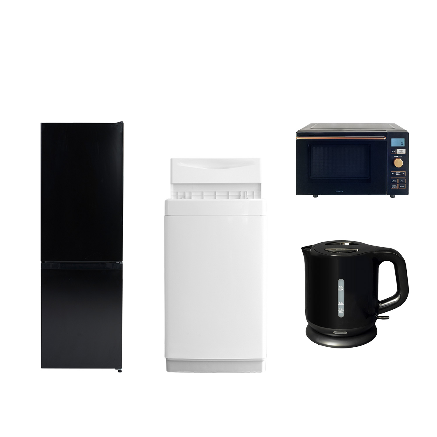山善（YAMAZEN） 家電セット 一人暮らし 4点セット 冷蔵庫 157L 洗濯機