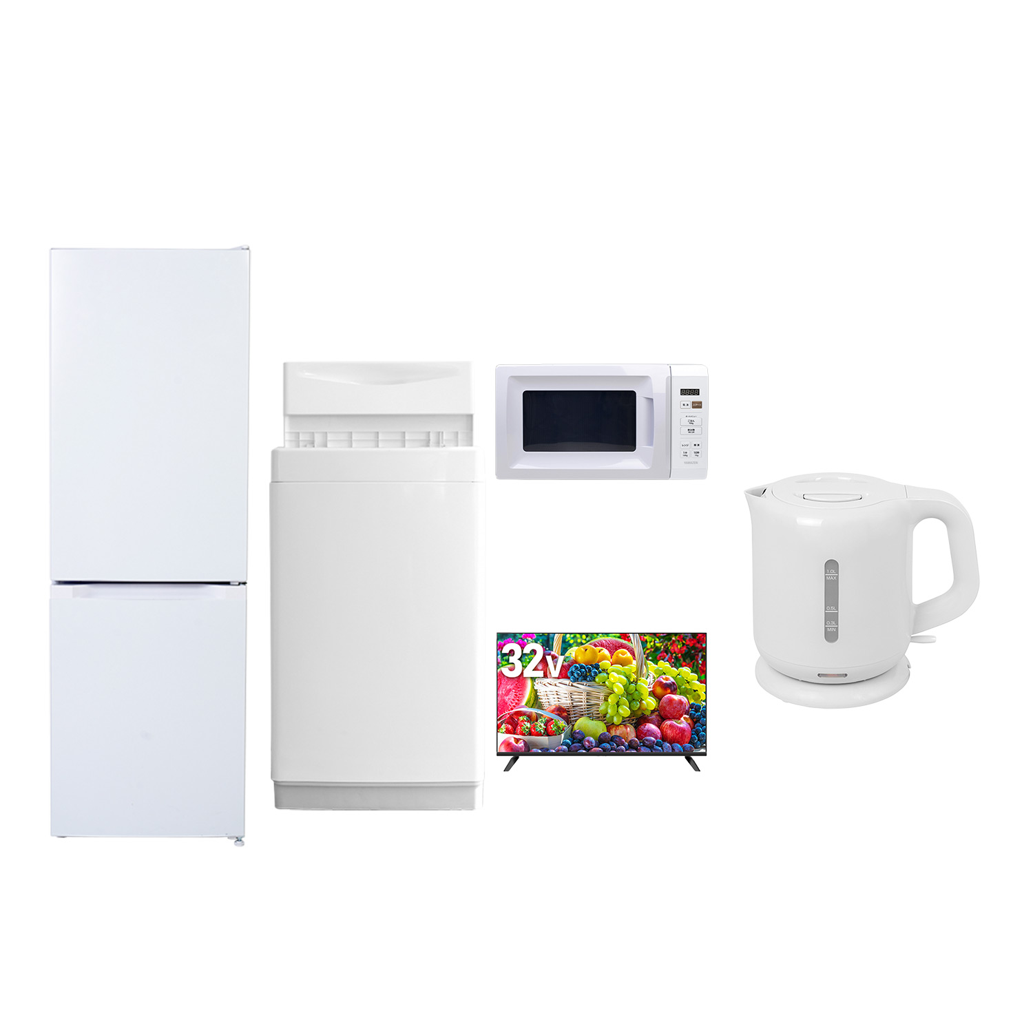 山善（YAMAZEN） 新生活家電セット 5点セット 一人暮らし (6kg洗濯機