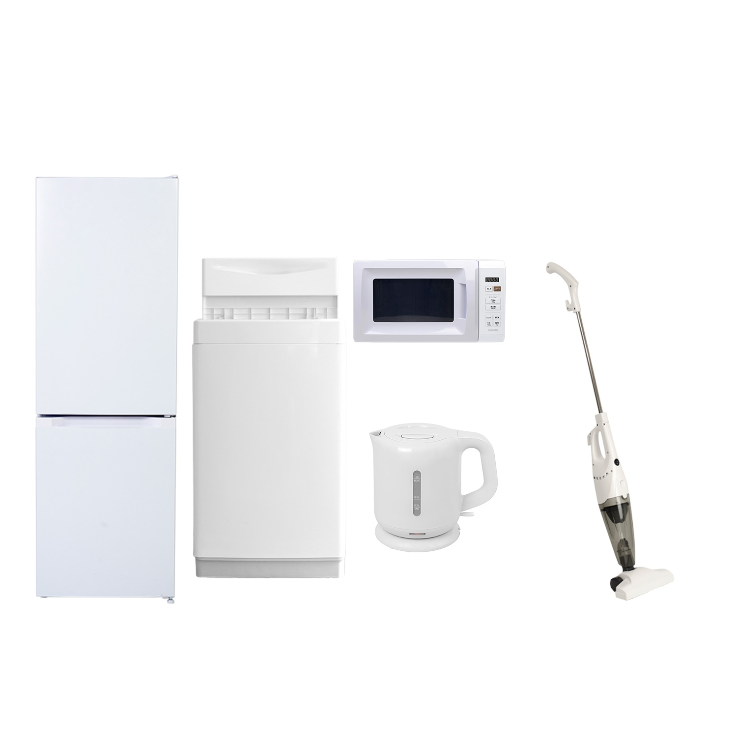 新生活家電セット 5点セット 一人暮らし (6kg洗濯機 157L冷蔵庫 電子レンジ 電気ケトル スティッククリーナー) ひとり暮らし 単身赴任新 学生 入学 おすすめ | 山善 | 01
