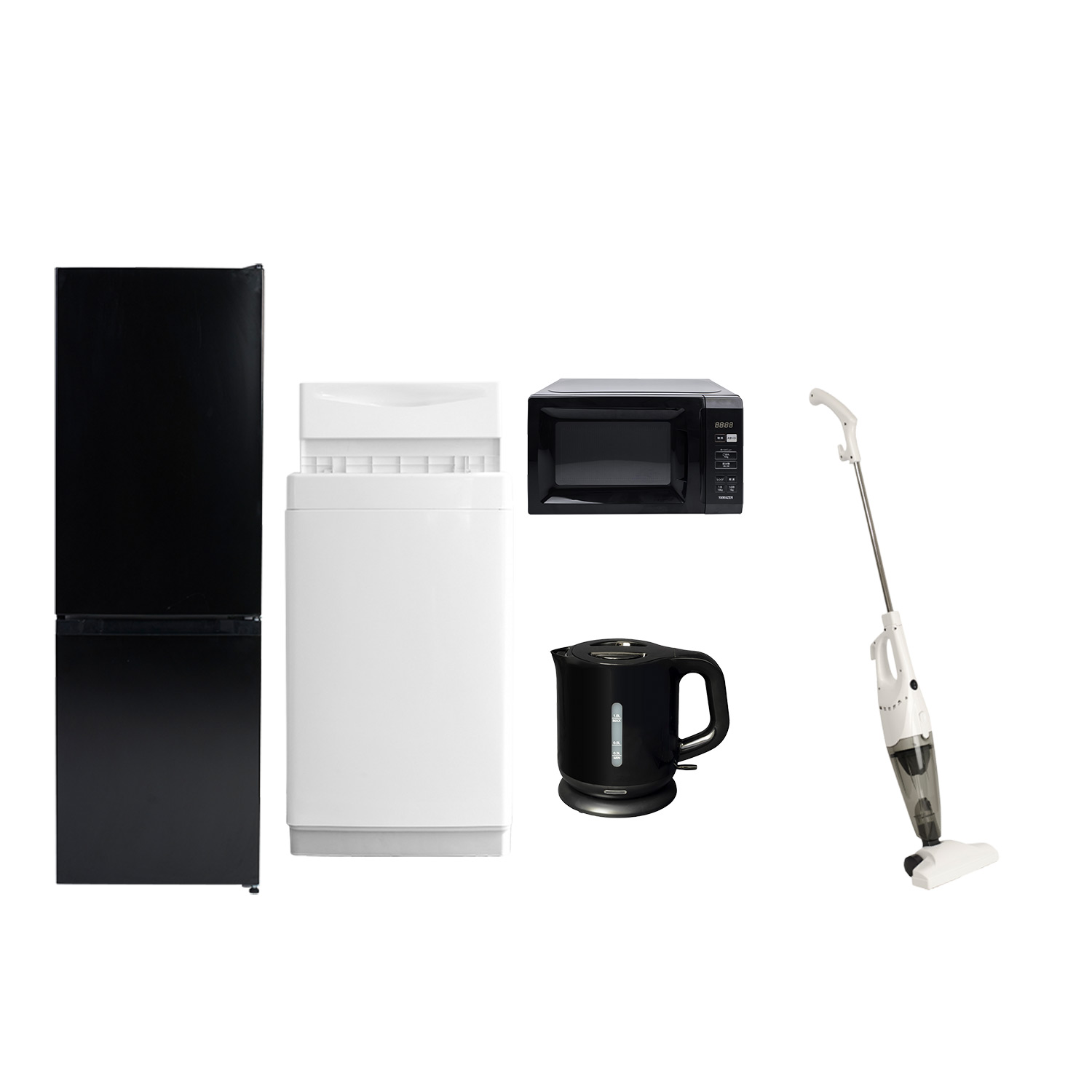 新生活家電セット 5点セット 一人暮らし (6kg洗濯機 157L冷蔵庫 電子レンジ 電気ケトル スティッククリーナー) ひとり暮らし 単身赴任新 学生 入学 おすすめ | 山善 | 02