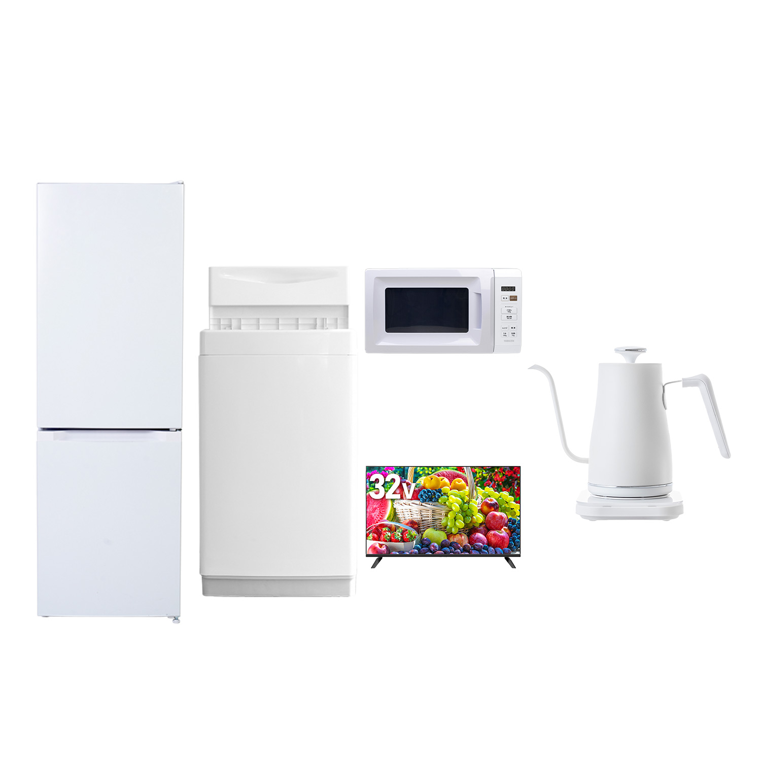 山善（YAMAZEN） 新生活家電セット 5点セット 一人暮らし (6kg洗濯機