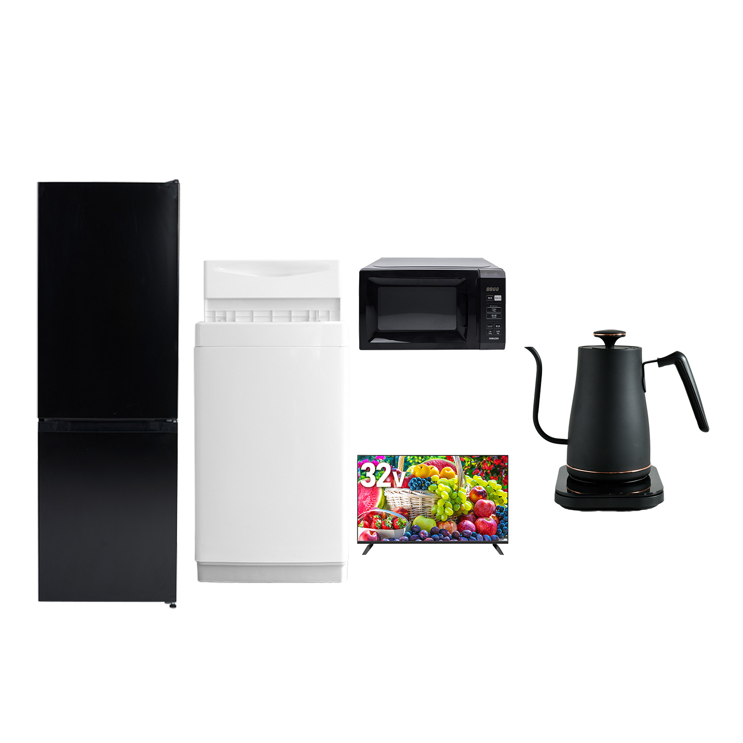 山善（YAMAZEN） 新生活家電セット 5点セット 一人暮らし (6kg洗濯機