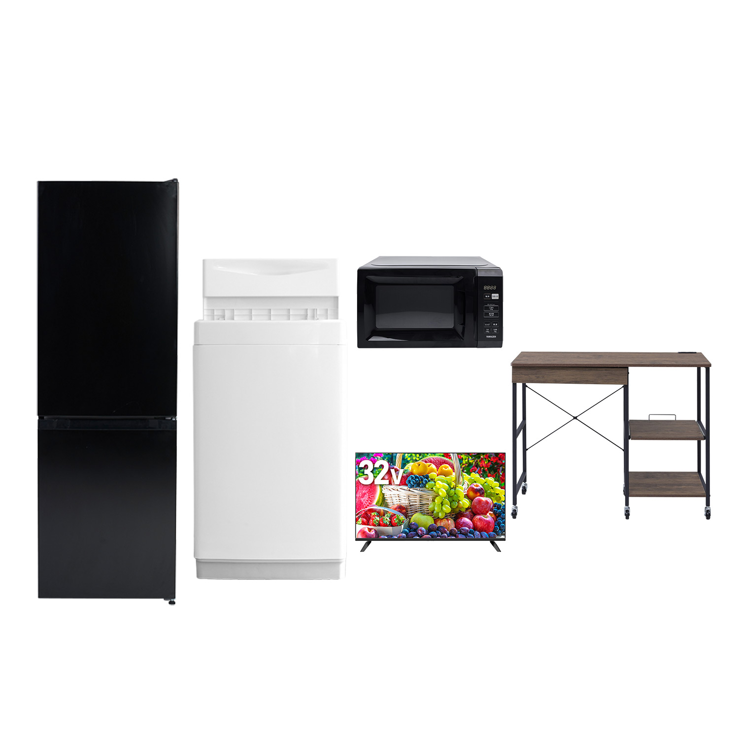 山善（YAMAZEN） 新生活家電セット 5点セット 一人暮らし (6kg洗濯機