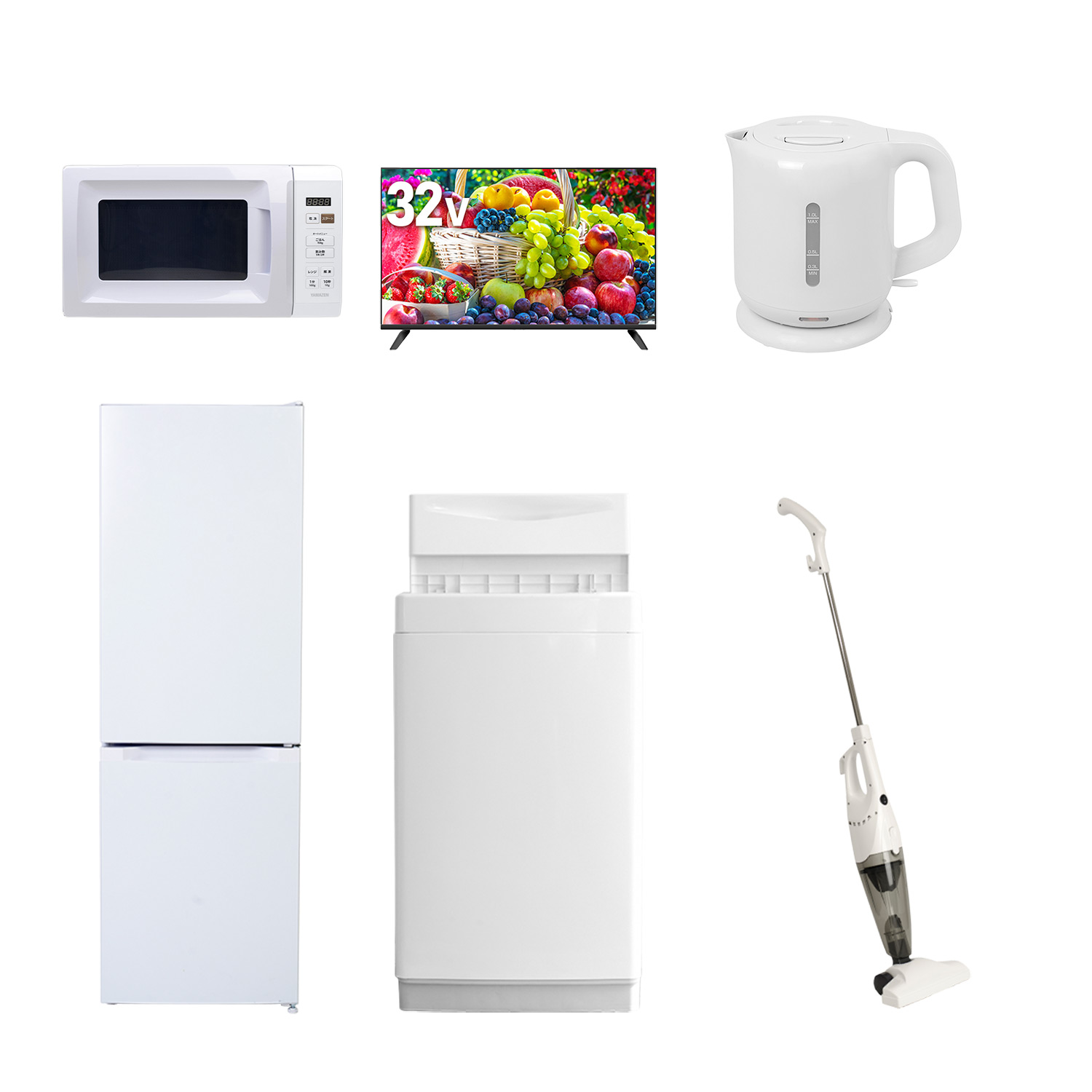 山善（YAMAZEN） 家電セット 一人暮らし 6点セット 冷蔵庫 157L 洗濯機