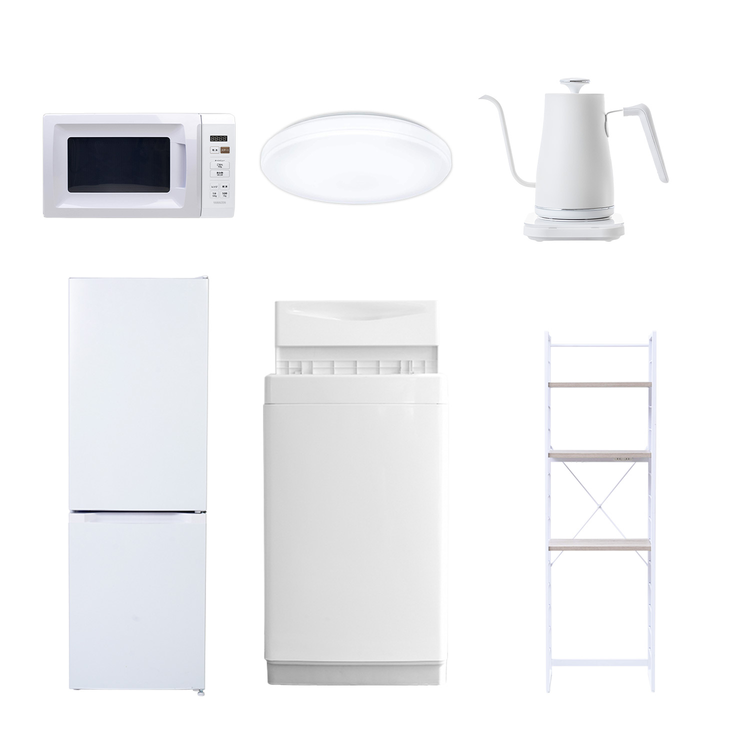 山善（YAMAZEN） 家電セット 一人暮らし 6点セット 冷蔵庫 157L 洗濯機