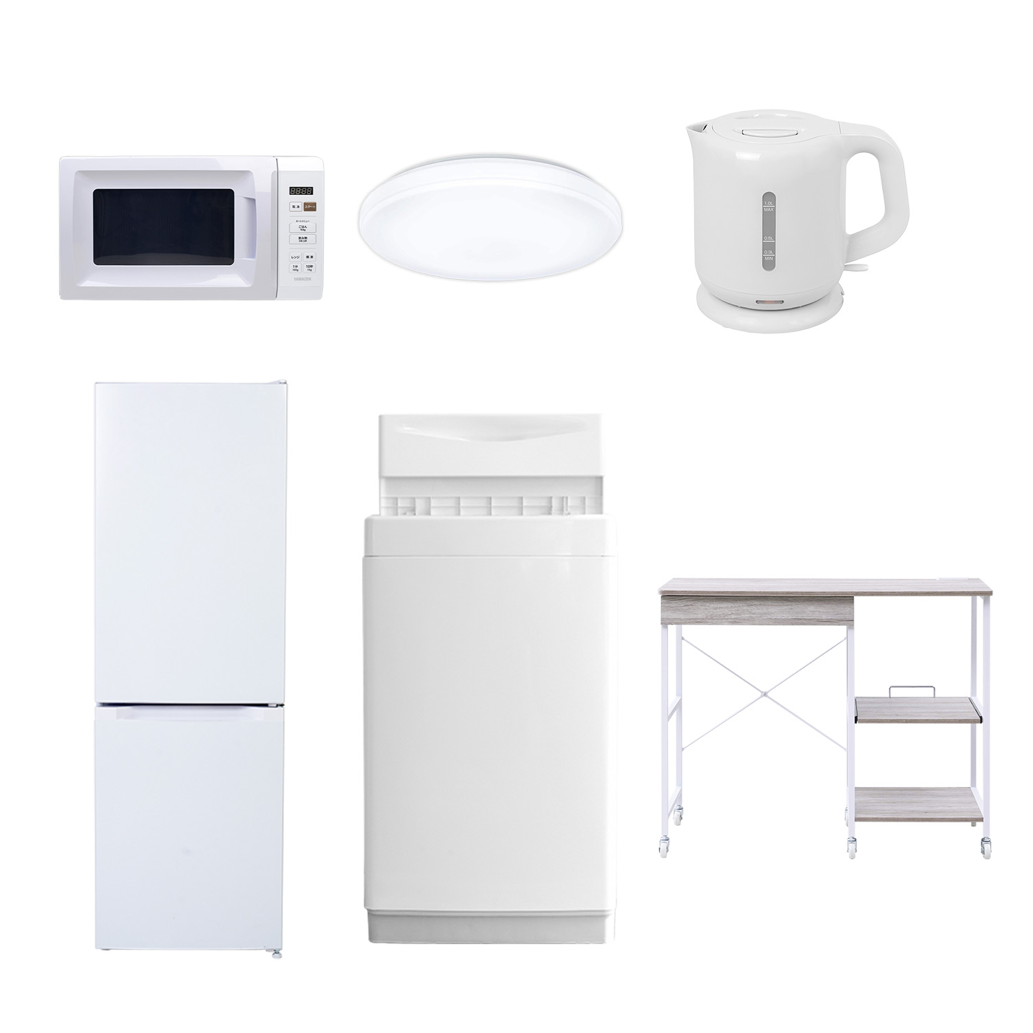 新生活家電セット 6点セット 一人暮らし (6kg洗濯機 157L冷蔵庫 電子レンジ 炊飯器 32型液晶テレビ 電気ケトル)  ひとり暮らし 単身赴任新 学生 入学 おすすめ   山善 YAMAZEN【送料無料】 山善（YAMAZEN） 新生活家電セット 6点セット 一人暮らし (6kg洗濯機