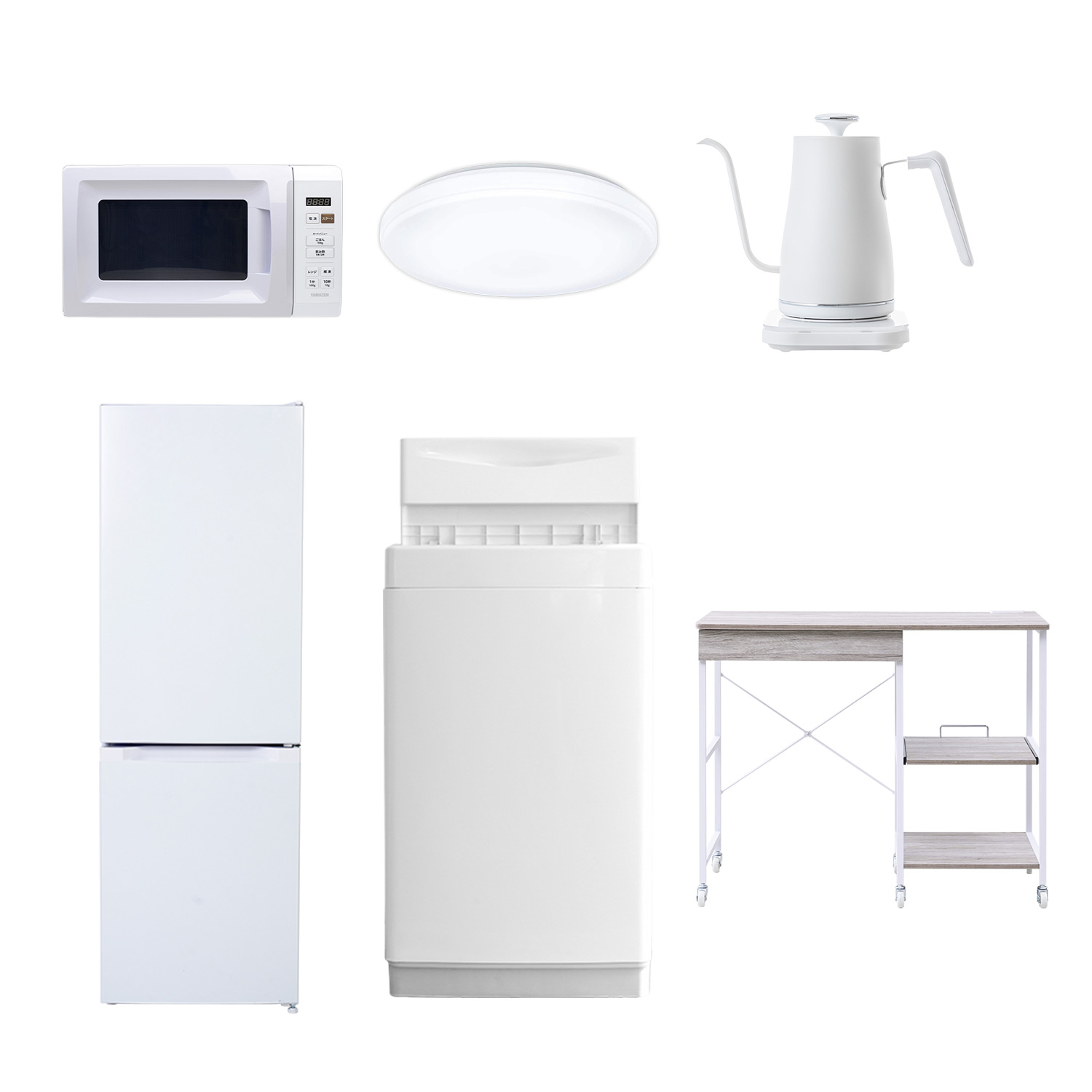 山善（YAMAZEN） 新生活家電セット 6点セット 一人暮らし (6kg洗濯機