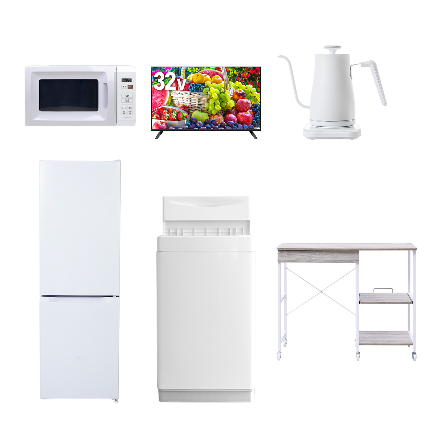 山善（YAMAZEN） 家電セット 一人暮らし 6点セット 冷蔵庫 157L 洗濯機