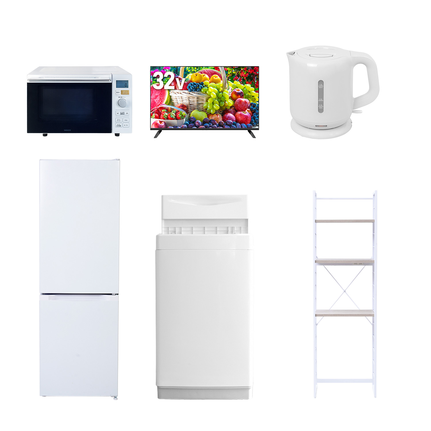 山善（YAMAZEN） 家電セット 一人暮らし 6点セット 冷蔵庫 157L 洗濯機
