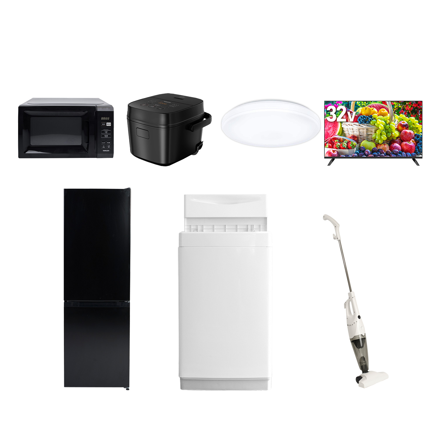 山善（YAMAZEN） 家電セット 一人暮らし 7点セット 冷蔵庫 157L 洗濯機