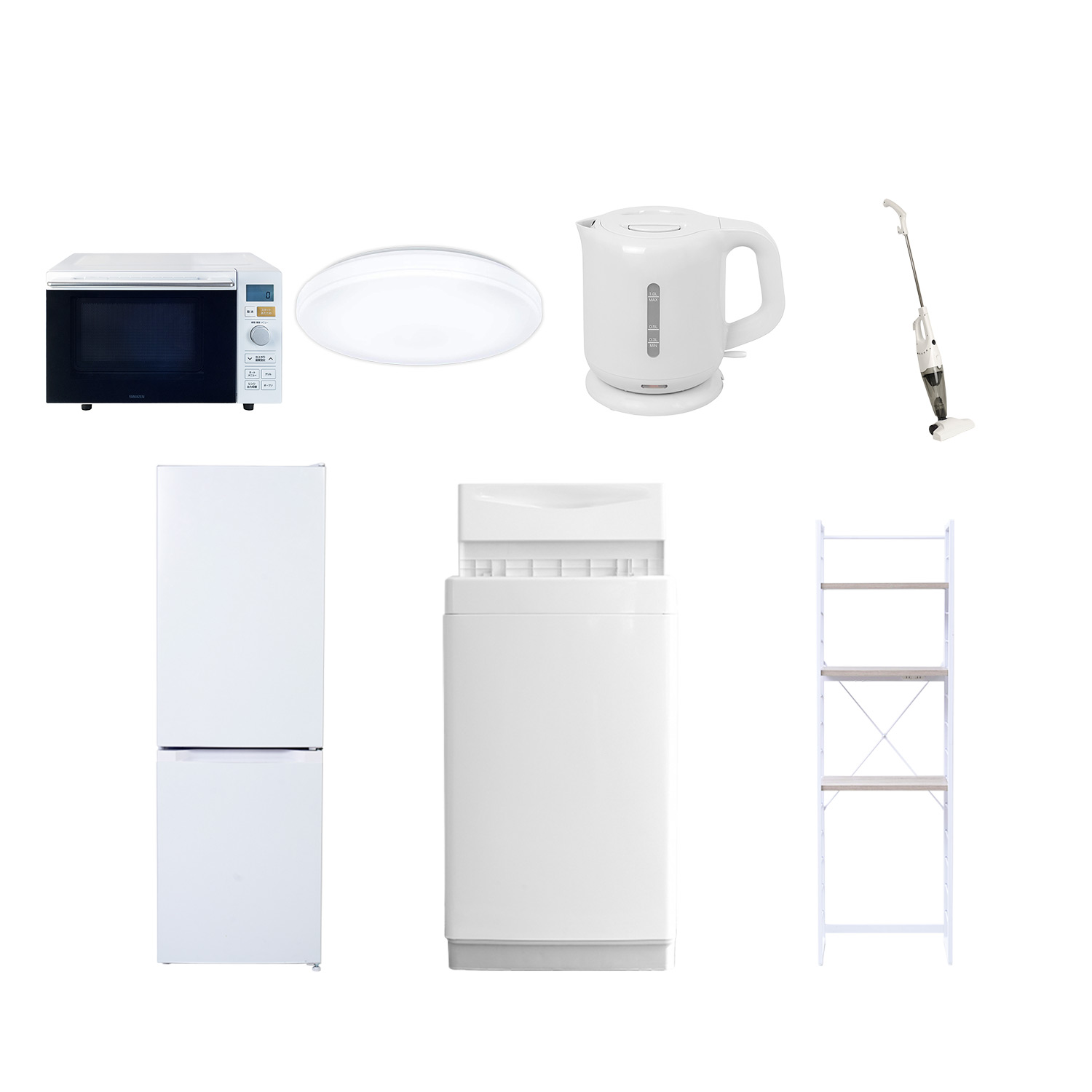 山善（YAMAZEN） 家電セット 一人暮らし 7点セット 冷蔵庫 157L 洗濯機