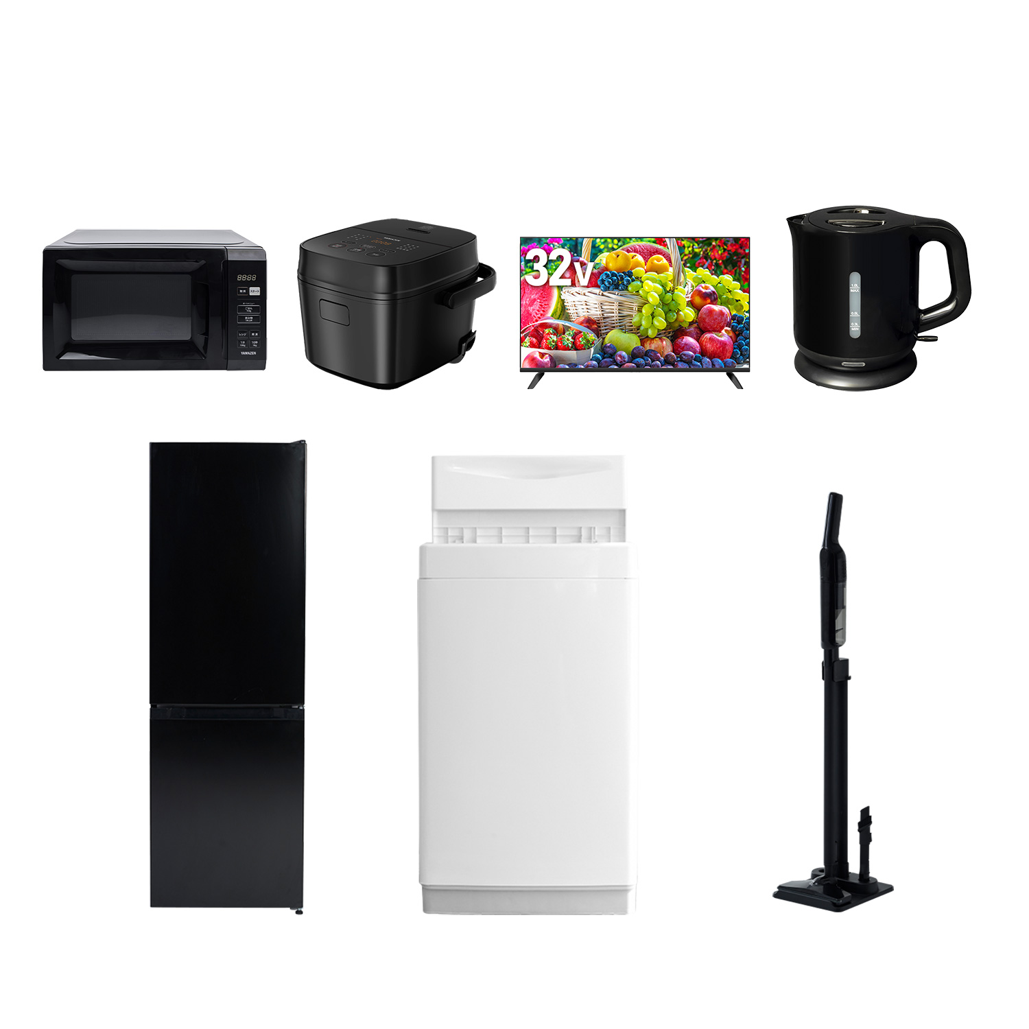 山善（YAMAZEN） 家電セット 一人暮らし 7点セット 冷蔵庫 157L 洗濯機