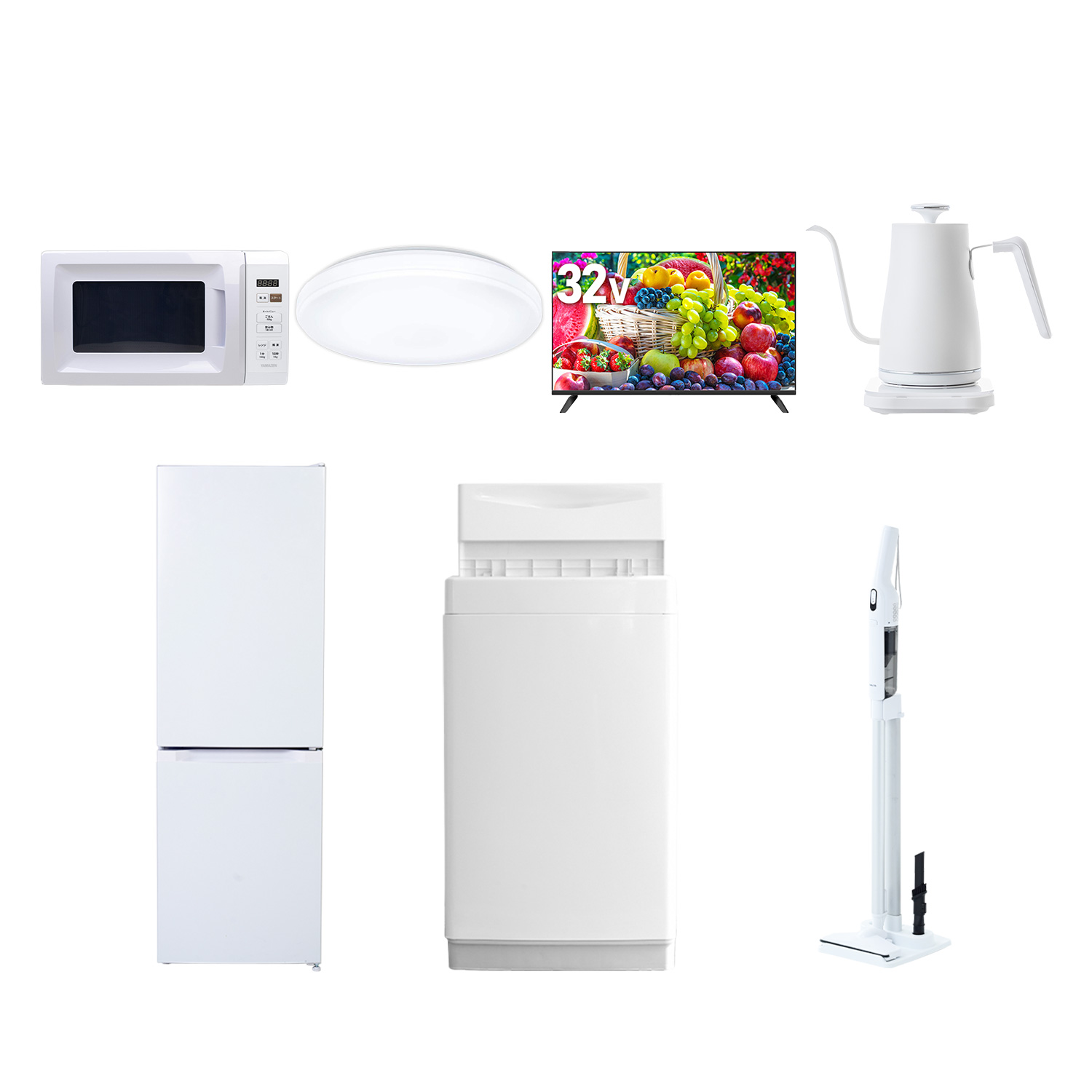 山善（YAMAZEN） 新生活家電セット 7点セット 一人暮らし (6kg洗濯機