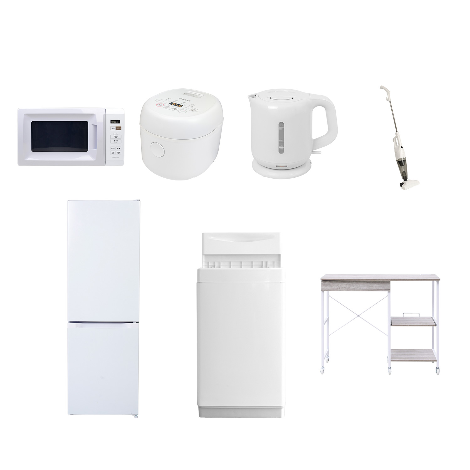 新生活家電セット 7点セット 一人暮らし (6kg洗濯機 157L冷蔵庫 電子 