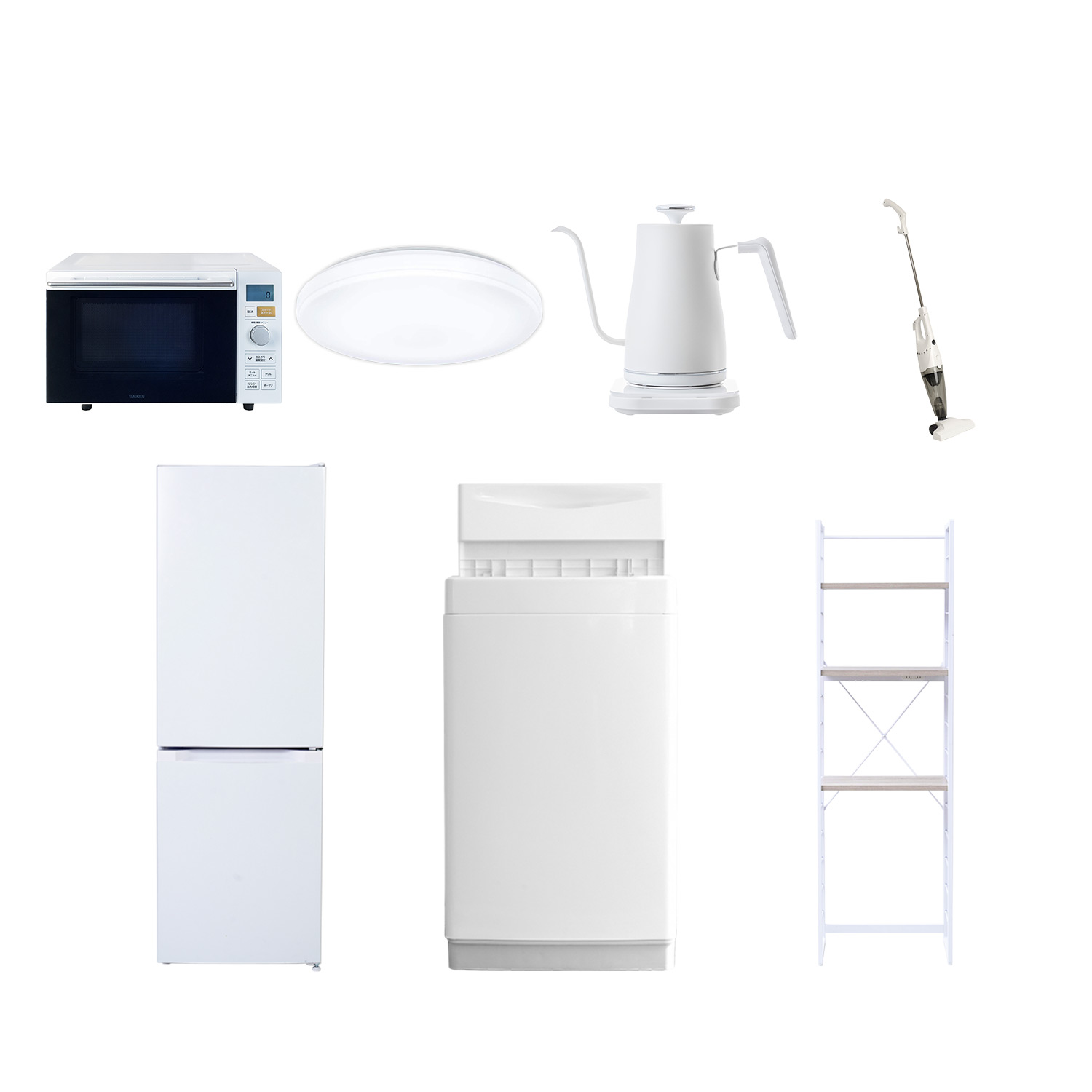 山善（YAMAZEN） 家電セット 一人暮らし 7点セット 冷蔵庫 157L 洗濯機