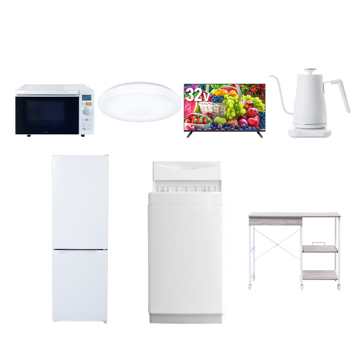山善（YAMAZEN） 家電セット 一人暮らし 7点セット 冷蔵庫 157L 洗濯機