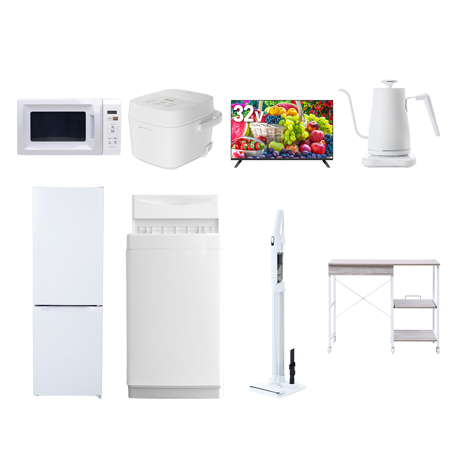 山善（YAMAZEN） 家電セット 一人暮らし 8点セット 冷蔵庫 157L 洗濯機 