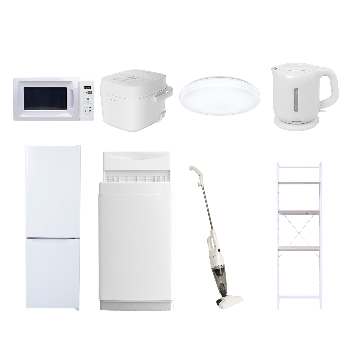 山善（YAMAZEN） 新生活家電セット 8点セット 一人暮らし (6kg洗濯機