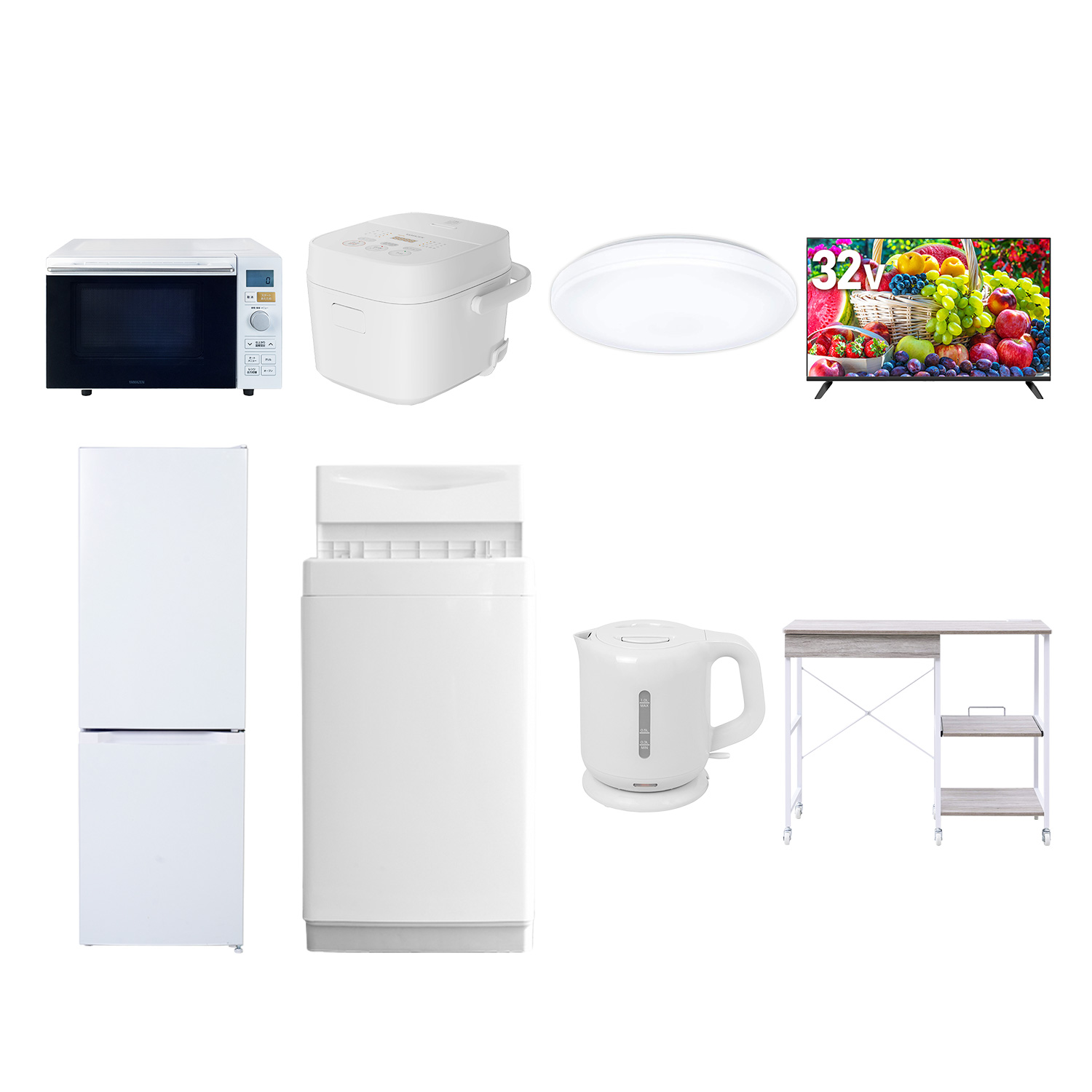 山善（YAMAZEN） 家電セット 一人暮らし 8点セット 冷蔵庫 157L 洗濯機