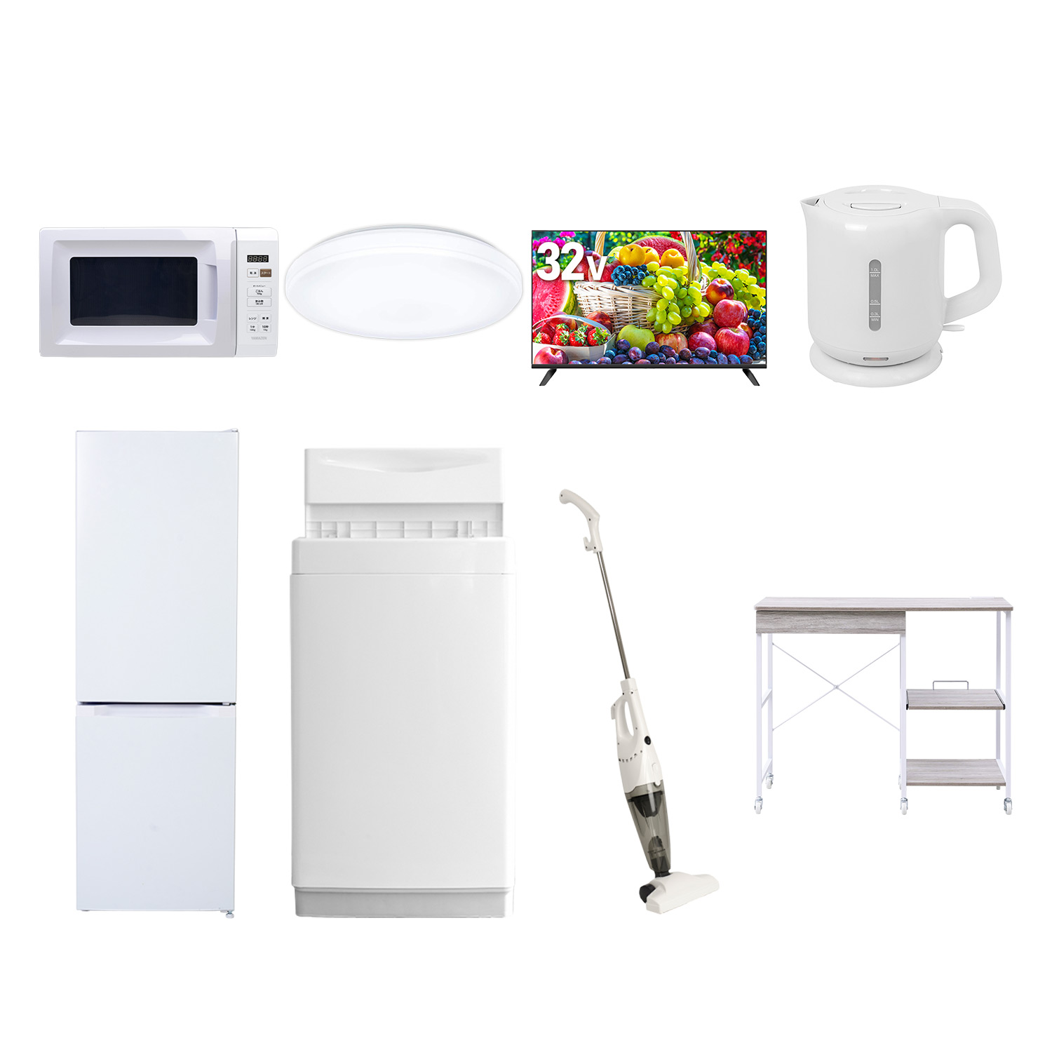 山善（YAMAZEN） 家電セット 一人暮らし 8点セット 冷蔵庫 157L 洗濯機 