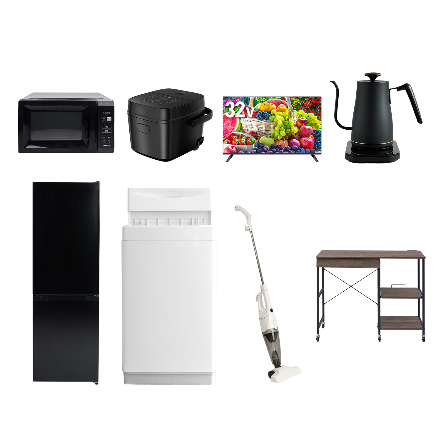 山善（YAMAZEN） 新生活家電セット 8点セット 一人暮らし (6kg洗濯機