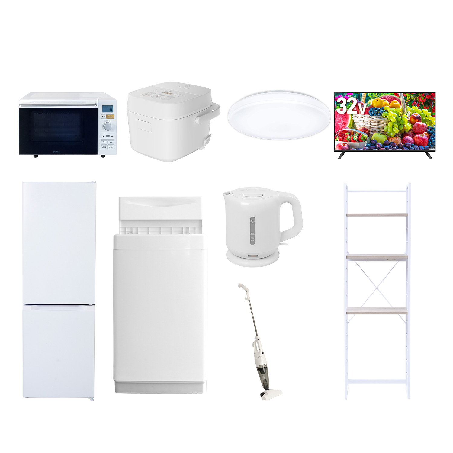 山善（YAMAZEN） 家電セット 一人暮らし 9点セット 冷蔵庫 157L 洗濯機