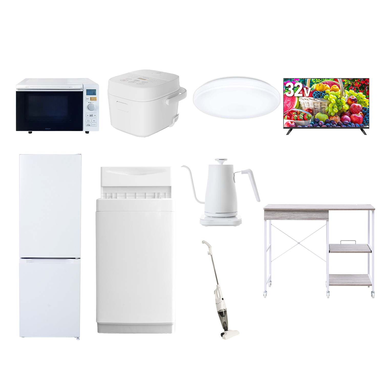 山善（YAMAZEN） 家電セット 一人暮らし 9点セット 冷蔵庫 157L 洗濯機 