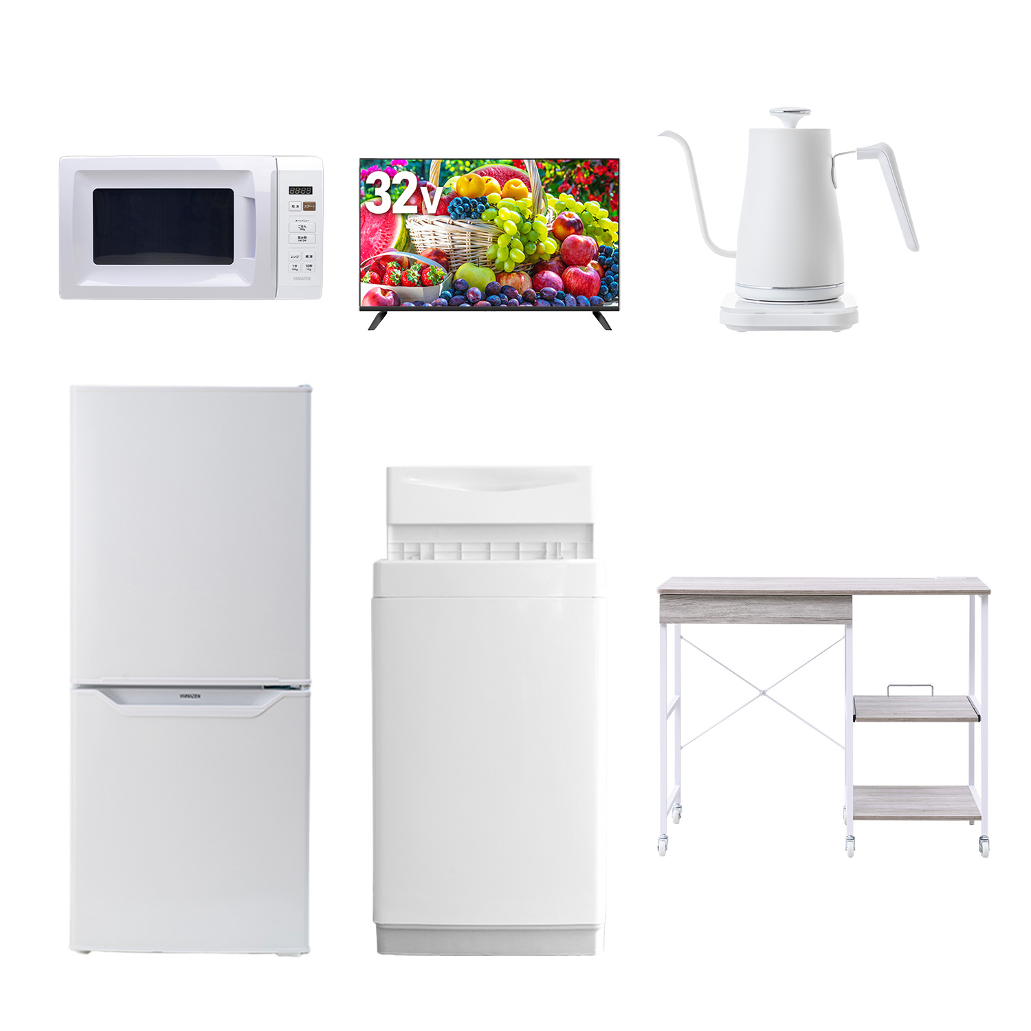 山善（YAMAZEN） 家電セット 一人暮らし 6点セット 冷蔵庫 106L 洗濯機 