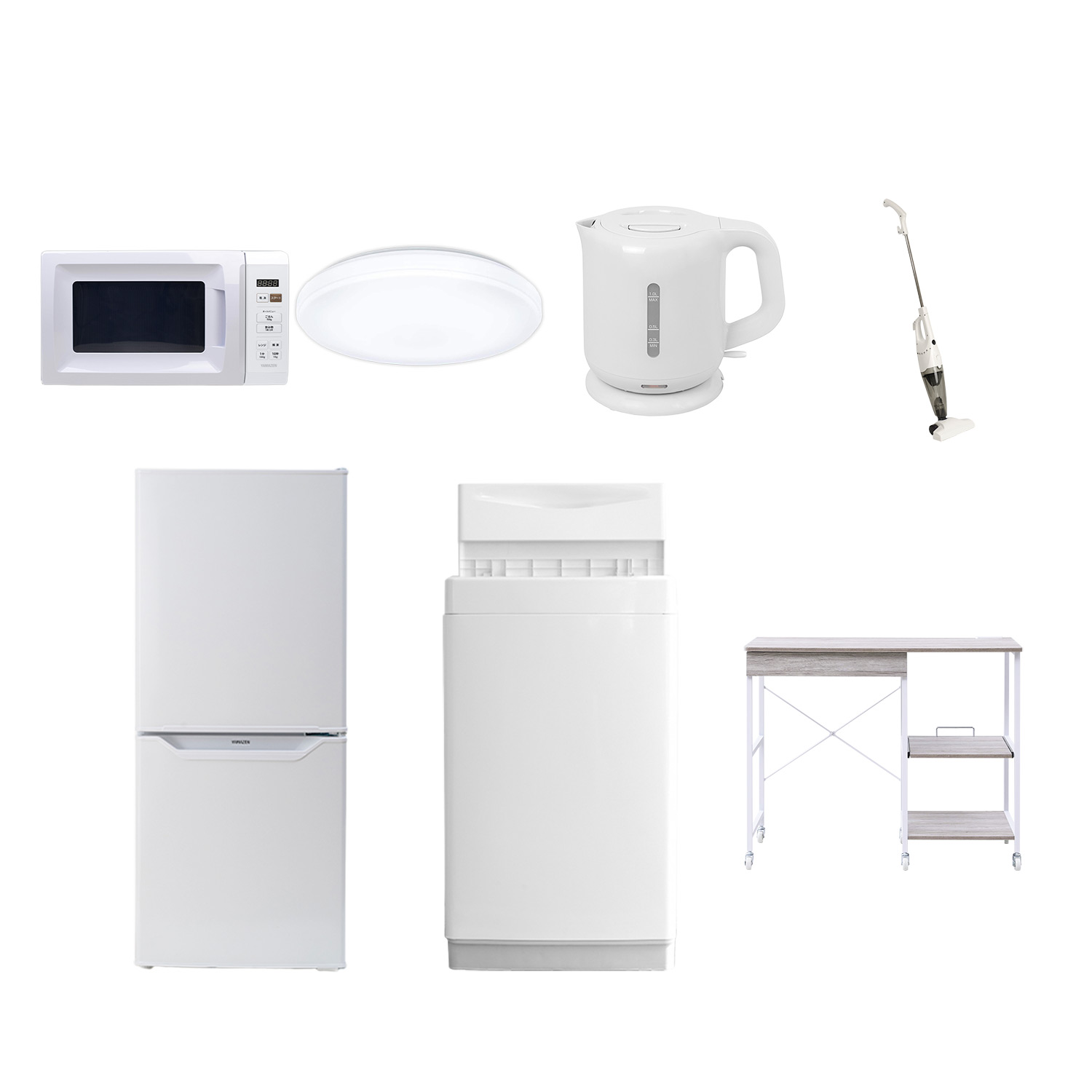 山善（YAMAZEN） 新生活家電セット 7点セット 一人暮らし (6kg洗濯機