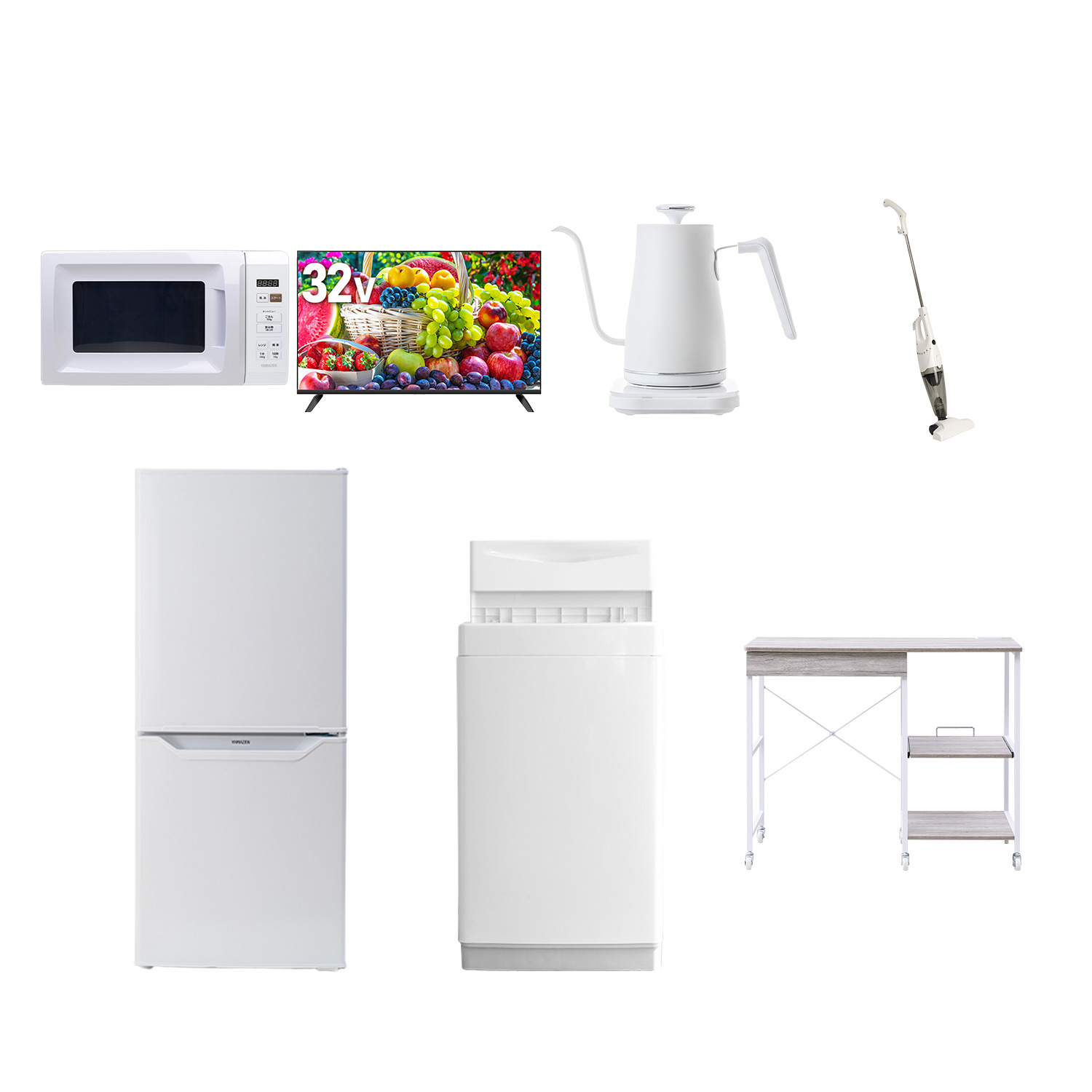 山善（YAMAZEN） 家電セット 一人暮らし 7点セット 冷蔵庫 106L 洗濯機 