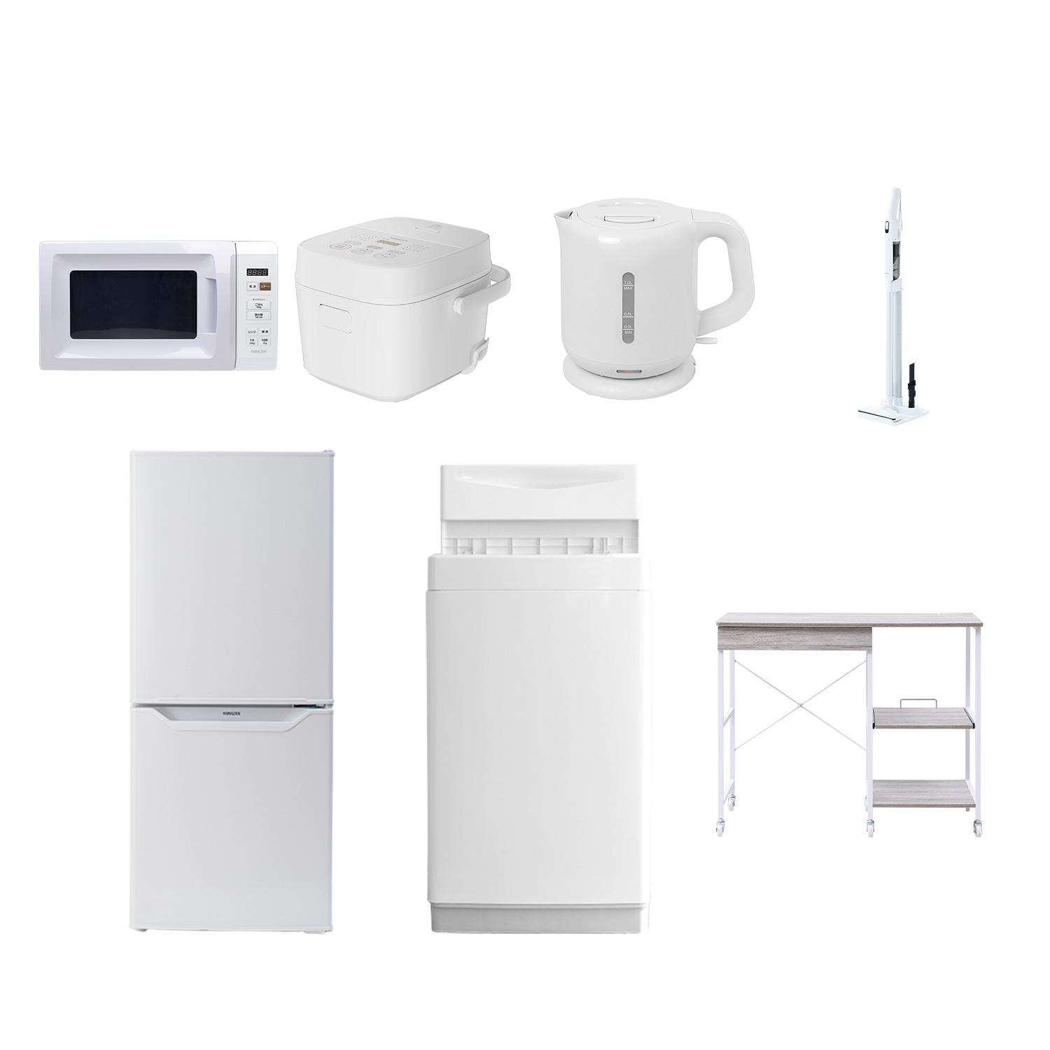 山善（YAMAZEN） 新生活家電セット 7点セット 一人暮らし (6kg洗濯機