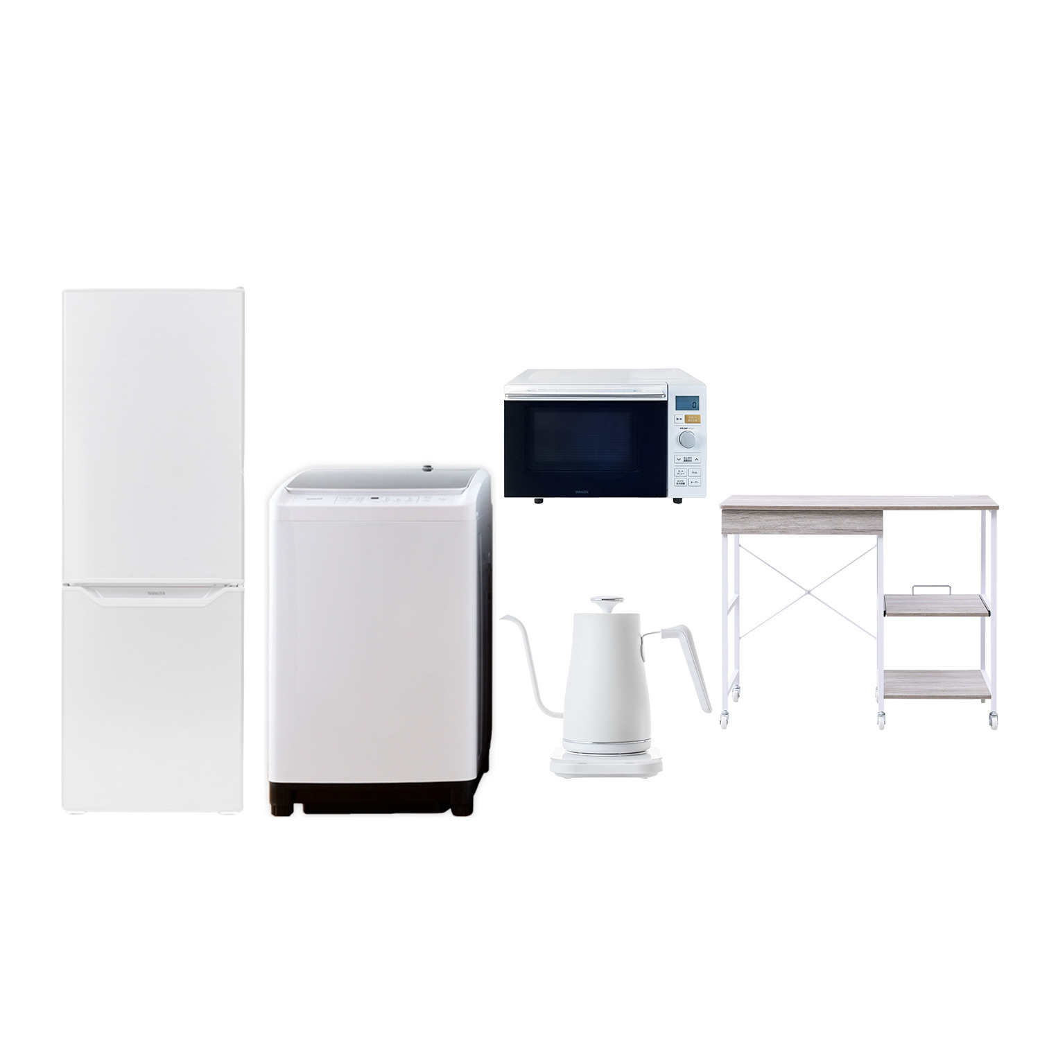山善（YAMAZEN） 新生活家電セット 5点セット 一人暮らし (8kg洗濯機 