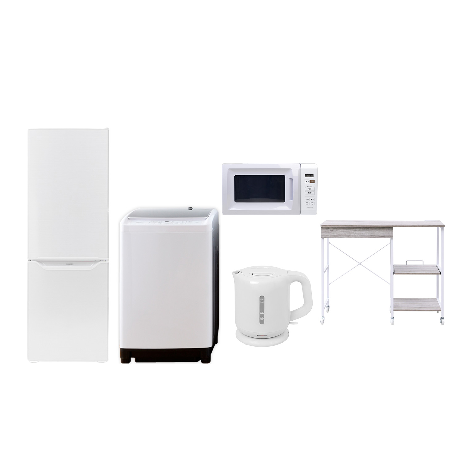 山善（YAMAZEN） 新生活家電セット 5点セット 一人暮らし (8kg洗濯機 