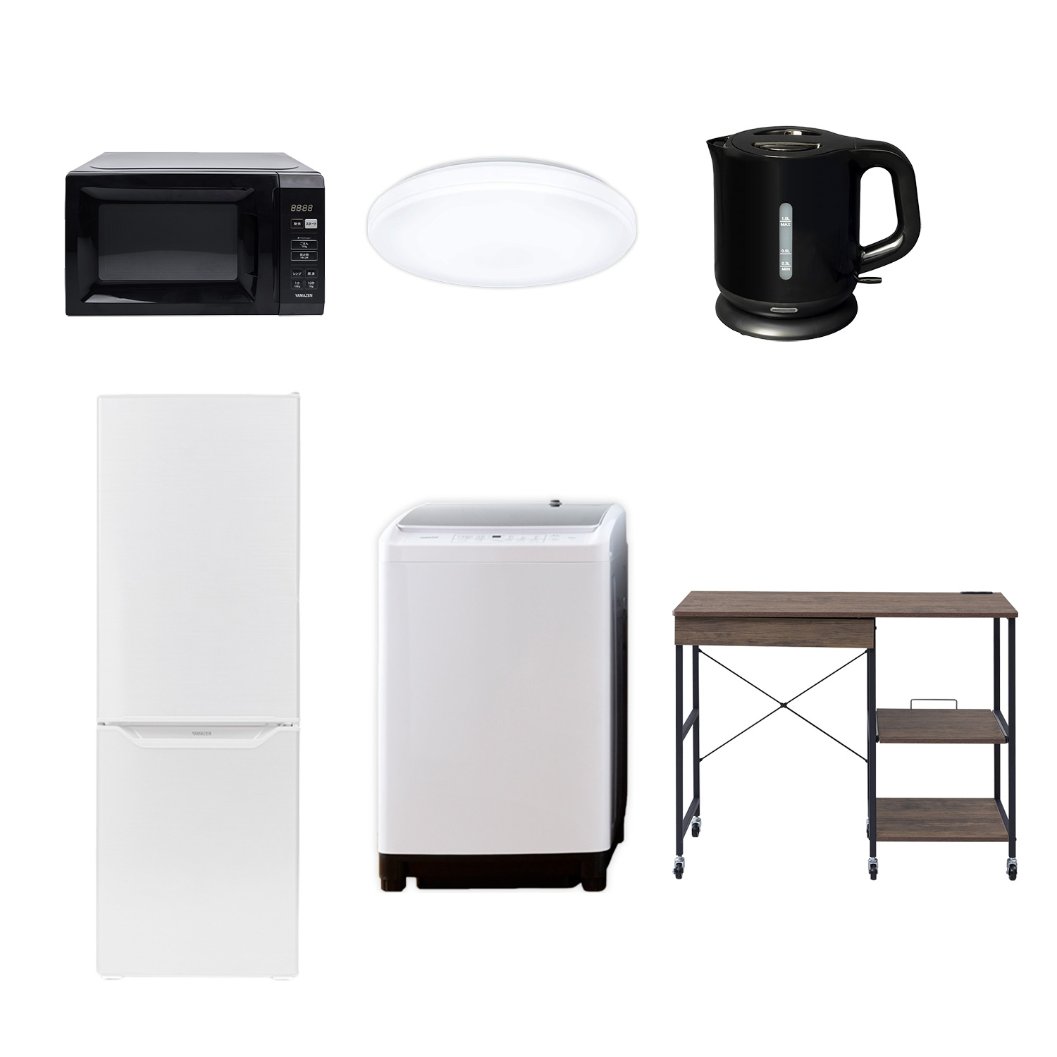山善（YAMAZEN） 新生活家電セット 6点セット 一人暮らし (8kg洗濯機 