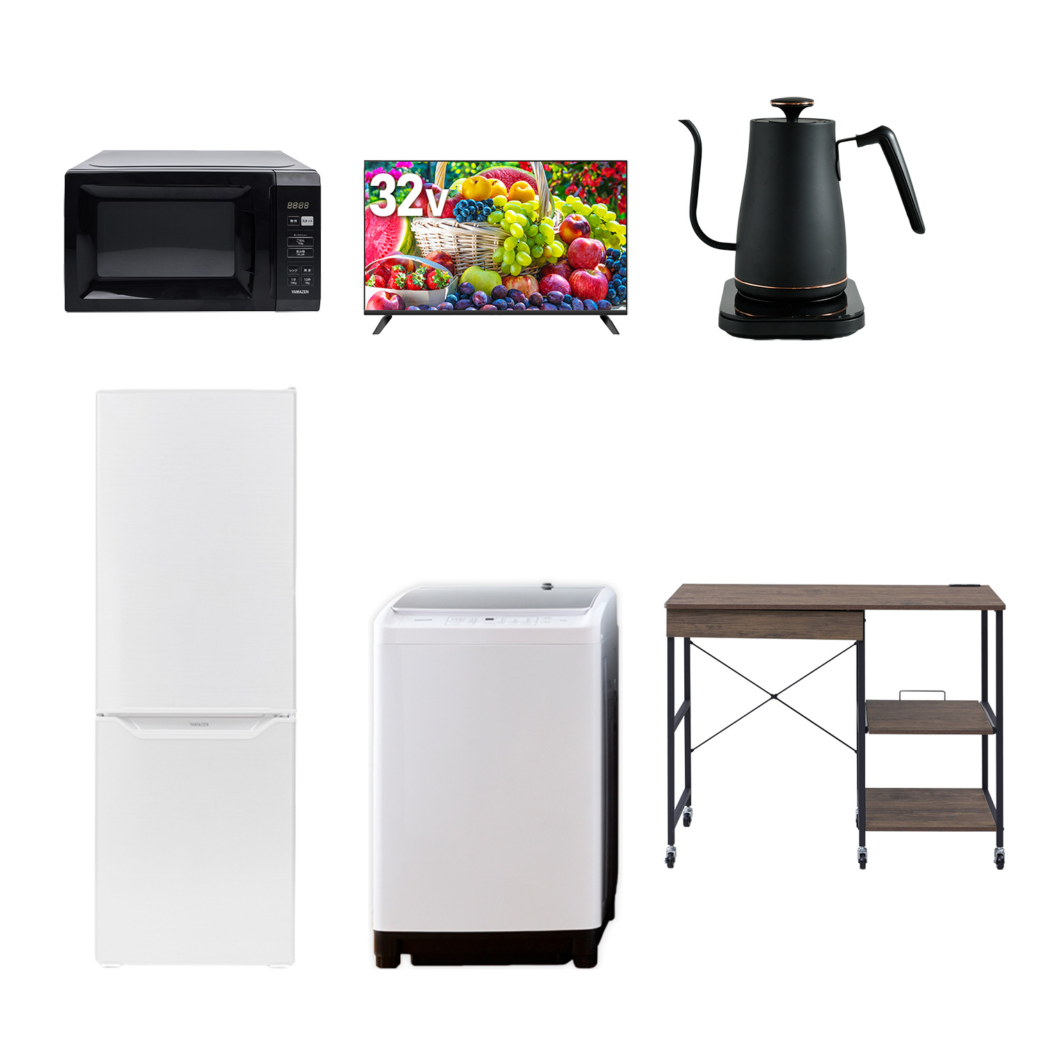 山善（YAMAZEN） 新生活家電セット 6点セット 一人暮らし (8kg洗濯機