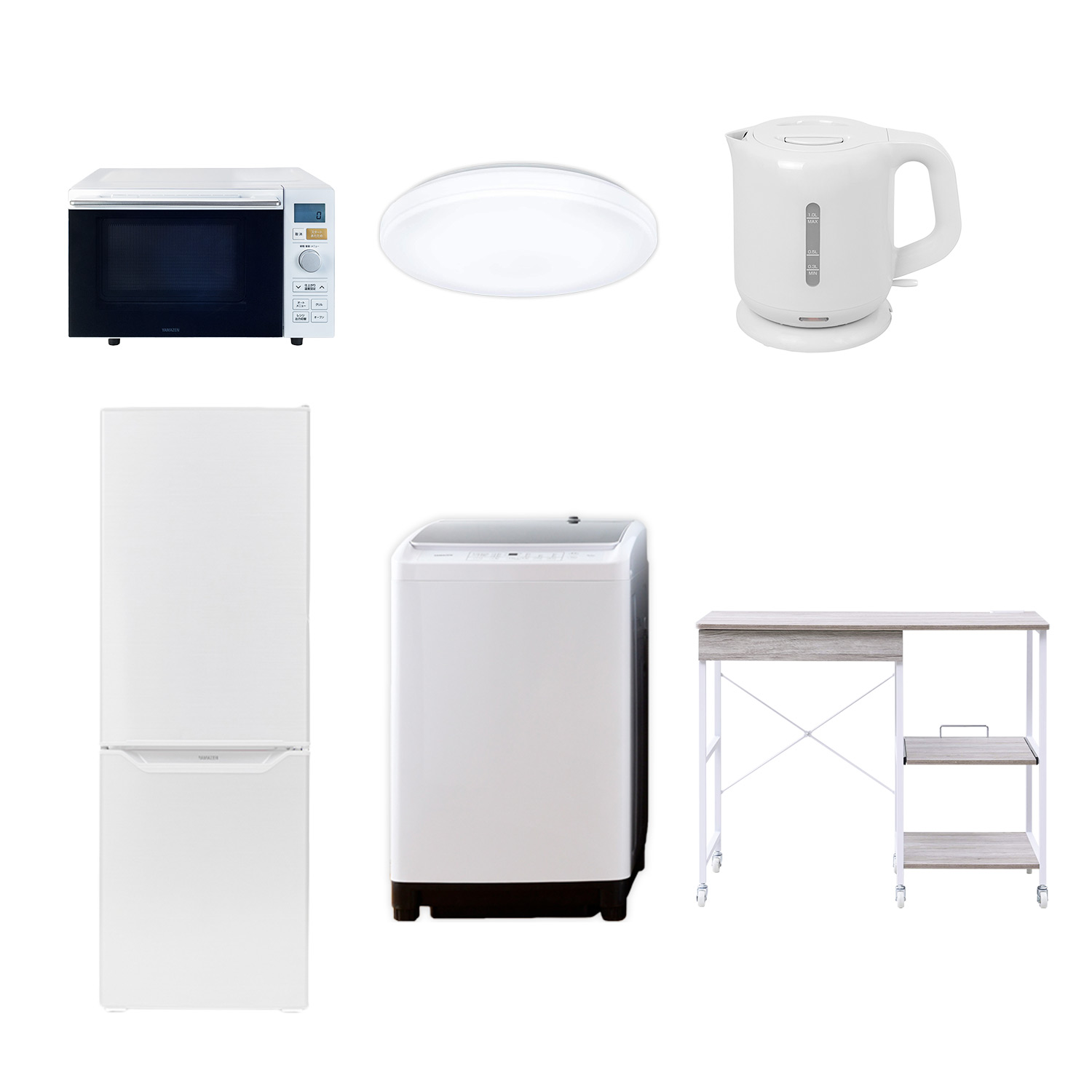 山善（YAMAZEN） 新生活家電セット 6点セット 一人暮らし (8kg洗濯機 