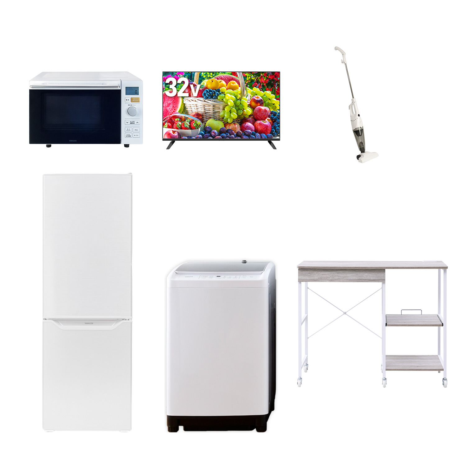 山善（YAMAZEN） 新生活家電セット 6点セット 一人暮らし (8kg洗濯機 