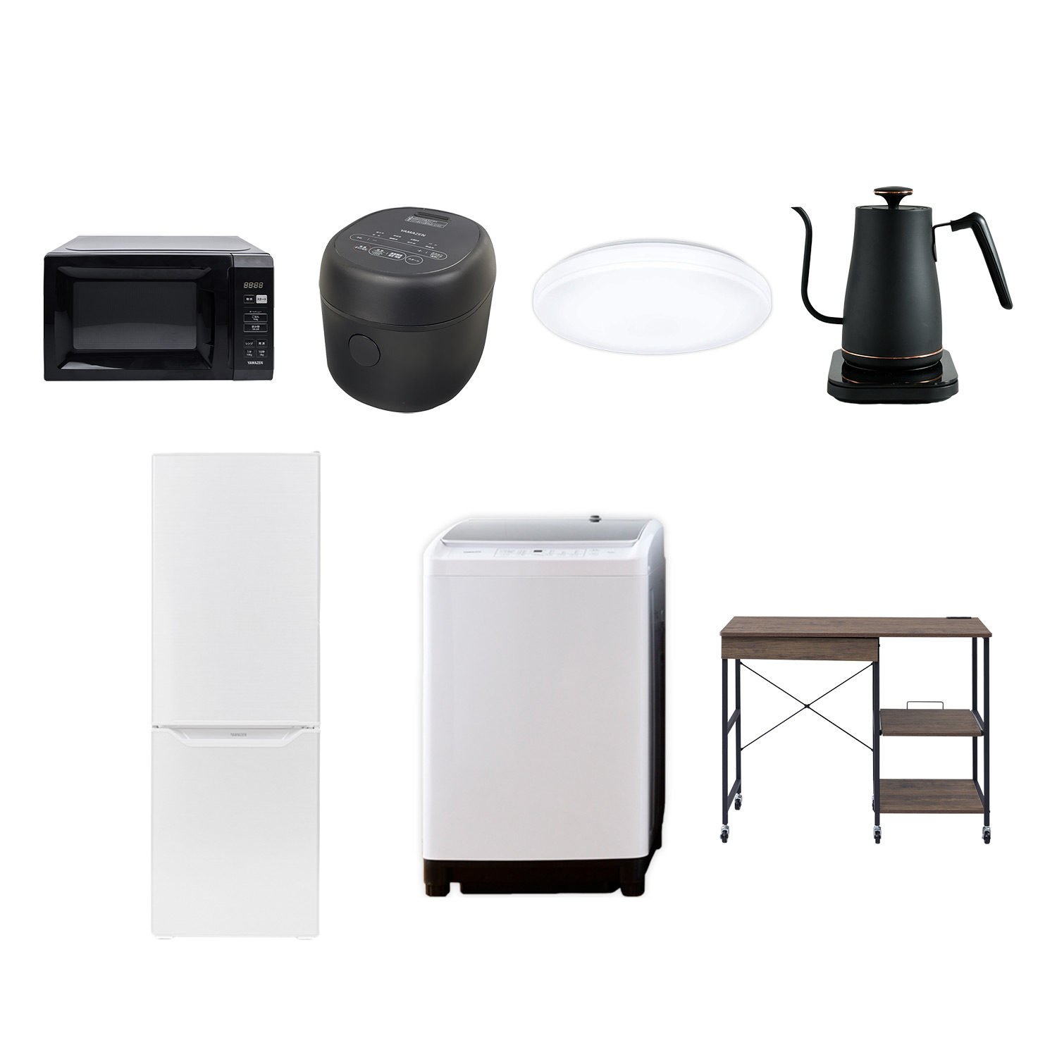 山善（YAMAZEN） 新生活家電セット 7点セット 一人暮らし (8kg洗濯機