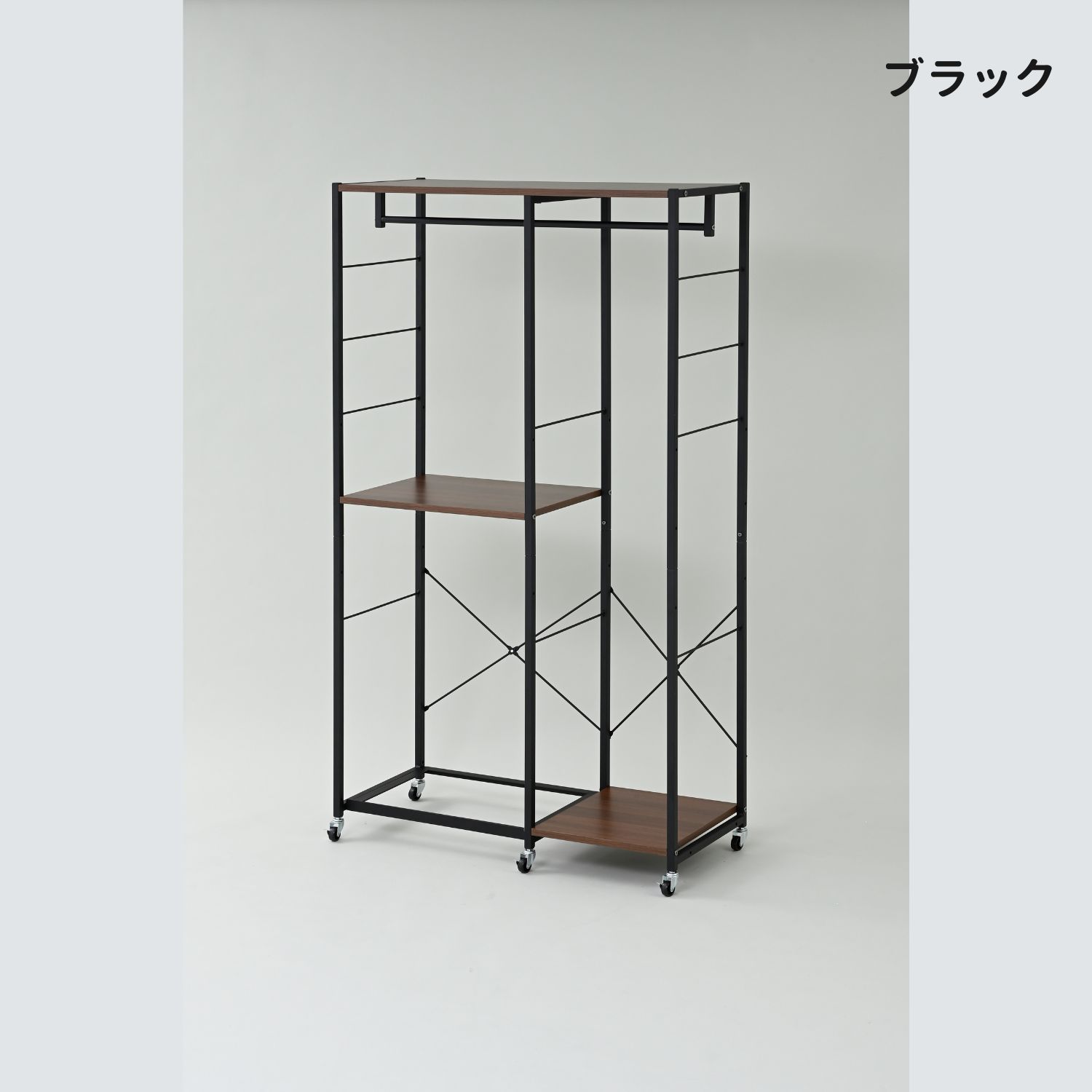 山善（YAMAZEN） 【ハンガーラックのみ】チェスト 上置き用 棚付き 壁