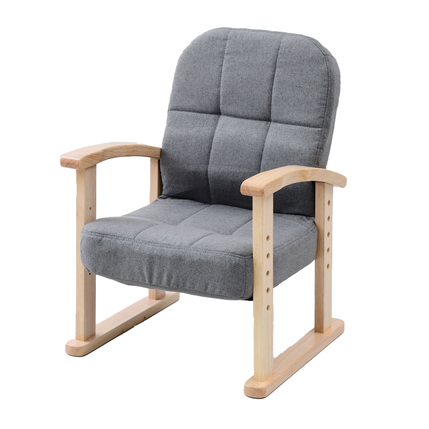 リクライニングチェア 座椅子 一人掛け 組立不要 高さ調節可 幅53.5 奥行54-71 高さ66.5-84.5cm KMZC-55 リビングチェア リラックスチェア チェア 椅子 イス｜e-kurashi｜03
