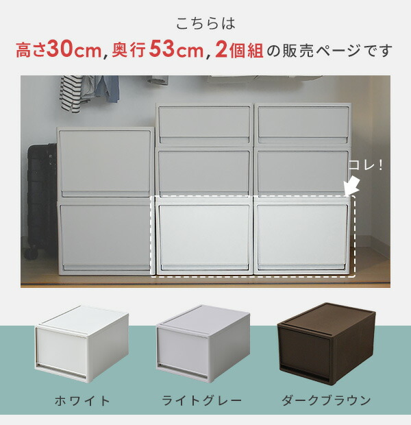 2個組 衣装ケース 収納ケース 幅39 奥行53 高さ30 cm 中が透けない収納ボックス L 2個セット クローゼット収納 クローゼット 押入れ  押入れ収納 日本製 引き出し