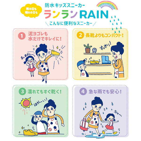 正規品 ランランrain ランランレイン 完全防水 防水 キッズスニーカー レインシューズ 雨靴 Ranranrain 子供 キッズ 靴 シューズ Pvc 軽い コンパクト 丸五 マルゴ Luckyoldcar Com