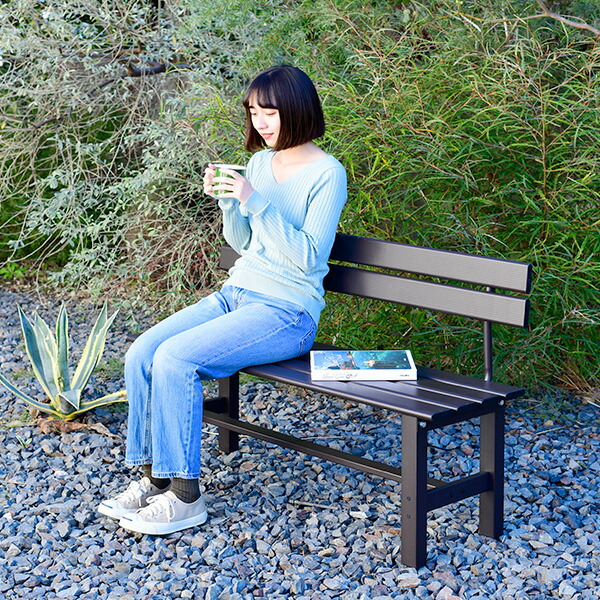 山善 縁台 ガーデンファニチャー アルミ アルミ縁台 ベンチ 屋外