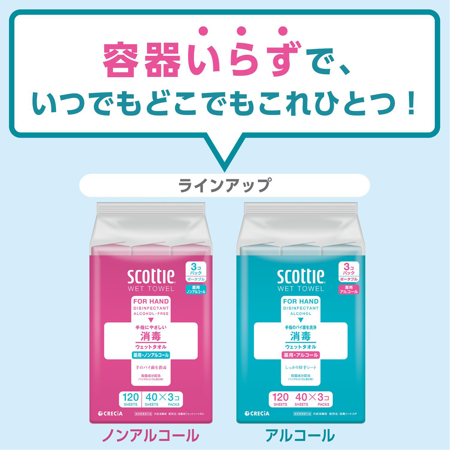 スコッティ（scottie） ウェットタオル 消毒 ノンアルコールタイプ 40
