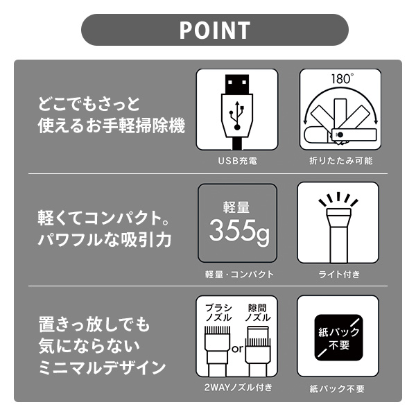 smaly エアクリーナー USB接続 360度吸引 Amazon.co.jp : スマリー(SMALY) ハンディクリーナー コードレス