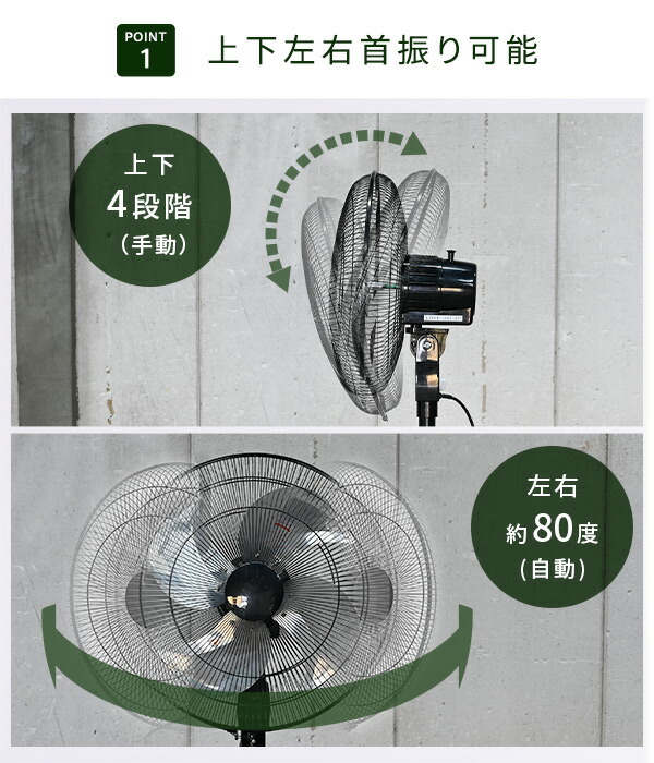 山善 工場扇 工業扇風機 フロア 据置き型 アルミ全閉式 45cm 大