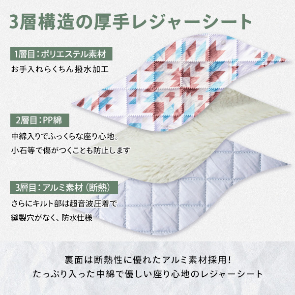 山善 レジャーシート ピクニックシート 厚手 200×200 HAB-2020