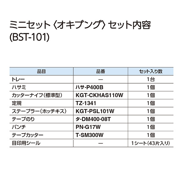 KOKUYO ミニセット ＜オキブング＞ BST-101 共用文具 文具