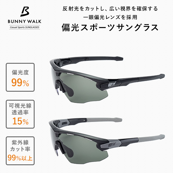 スポーツサングラス UVカット 耐衝撃 広い視界 一眼偏光
