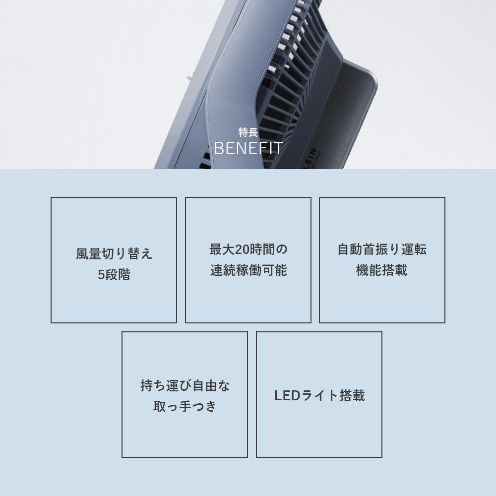 山善 ELEIN 扇風機 コードレス 電池パック 対応 YBF-A20 LED